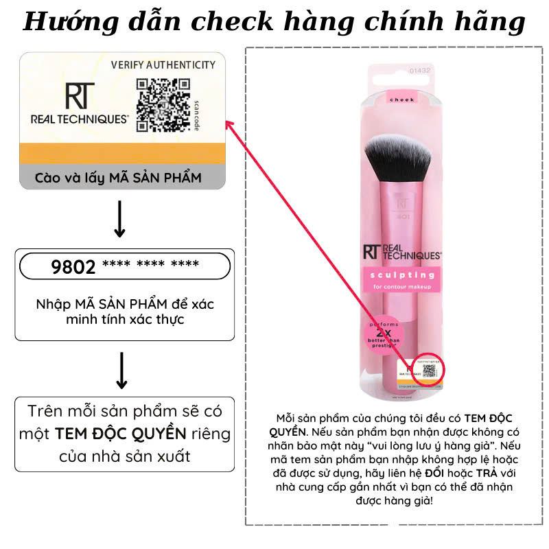 Cọ Trang Điểm Tạo Khối Má Kem Xéo RT Real Techniques Sculpting Brush Mẫu Mới 01432